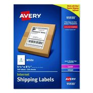 LABELS AND LABEL MAKERS | Avery 5.5 in. x 8.5 in. Shipping Labels-Bulk Packs for Inkjet/Laser Printers - White (2/Sheet, 250 Sheets/Box)