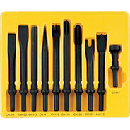 CHISELS FILES AND PUNCHES | Grey Pneumatic 10-Piece .401 Shank General Service Chisel Set