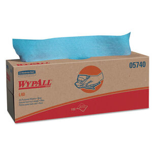 PRODUCTS | WypAll KCC 05740 L40 POP-UP Box 9.8 in. x 16.4 in. Towels - Blue (100/Box, 9 Boxes/Carton)