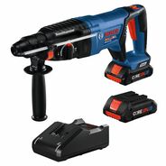 CONCRETE TOOLS | Bosch 18V Bulldog Brushless SDS-Plus Lithium-Ion 1 in. Cordless Rotary Hammer Kit with 2 Batteries (4 Ah)