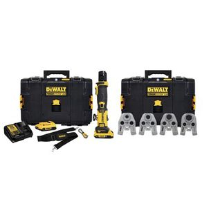 PRESS TOOLS | Dewalt 20V MAX Lithium-Ion Cordless Compact Press Tool Kit with CTS Jaws and 2 Batteries (2 Ah)