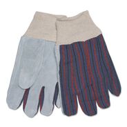 FACILITY MAINTENANCE SUPPLIES | MCR Safety Leather Palm Glove - Larger Gray/White (1-Dozen)