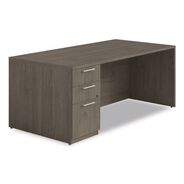 OFFICE DESKS AND WORKSTATIONS | Alera 72 in. x 36 in. x 29 in. Seville Series Single Left Pedestal Desk - Walnut