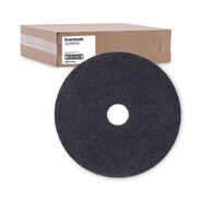CLEANING CLOTHS | Boardwalk BWK4019BLA 19 in. Diameter Stripping Floor Pads - Black (5/Carton)