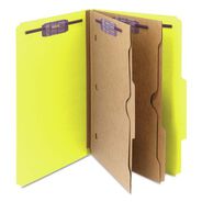 FILE FOLDERS | Smead 6 SafeSHIELD Fasteners 2 Dividers Legal Size 6-Section Pressboard Top Tab Pocket Classification Folders - Yellow (10/Box)