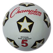 PRODUCTS | Champion Sports SRB5 No. 5 Size Rubber Sports Ball For Soccer - White/Black