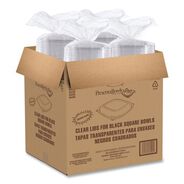 BOWLS AND PLATES | Dart C2464BDL PresentaBowls Pro 8.5 in. x 8.5 in. x 0.5 in. Square Plastic Lids for 24 oz. to 32 oz. Bowls - Clear (252/Carton)
