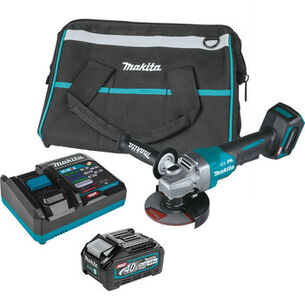 POWER TOOLS | Makita 40V max XGT Brushless Lithium-Ion 4-1/2 in./5 in. Cordless Paddle Switch Angle Grinder Kit with Electric Brake (4 Ah)