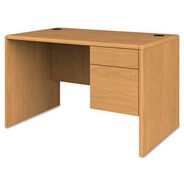 OFFICE DESKS AND WORKSTATIONS | HON 10700 Series 48 in. x 30 in. x 29.5 in. Single 3-Quarter Height Right Pedestal Desk - Harvest