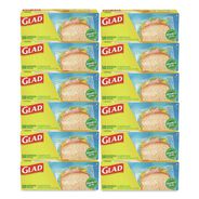 FOOD SERVICE | Glad 57263 6.63 in. x 5.88 in. Zipper Food Storage Sandwich Bags - Clear (12 Boxes/Carton)