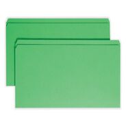 FILE FOLDERS | Smead 17110 Straight Tabs Legal Size 0.75 in. Expansion Reinforced Top Tab Colored File Folders - Green (100/Box)