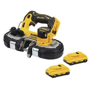 BAND SAWS | Dewalt 20V MAX ATOMIC Brushless Lithium-Ion 1-3/4 in. Cordless Compact Bandsaw and (2) 20V MAX 4 Ah Compact Lithium-Ion Batteries Bundle