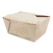 FOOD TRAYS CONTAINERS LIDS | World Centric 4.2 in. x 5.2 in. x 2.5 in. 26 oz. Sugarcane No Tree Folded Takeout Containers - Natural (450/Carton)