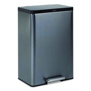 PRODUCTS | Rubbermaid 2112520 Elite Step-On Trash Can 12 gal Metal Charcoal Stainless Steel/Black