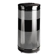 TRASH CANS | Rubbermaid Commercial 25 gal. Classics Perforated Steel Open Top Receptacle - Black