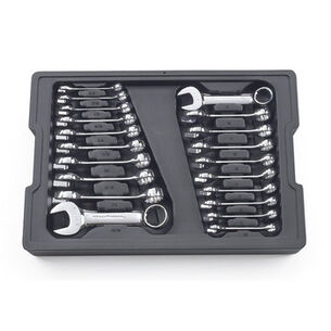 SOCKET SETS | GearWrench 20-Piece SAE/Metric Stubby Combination Non-Ratcheting Wrench Set