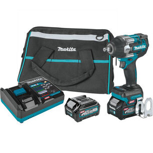 IMPACT WRENCHES | Makita 40V max XGT Brushless Lithium-Ion Cordless 4-Speed Mid-Torque 1/2 in. Sq. Drive Impact Wrench Kit with Friction Ring Anvil and 2 Batteries (2.5Ah)