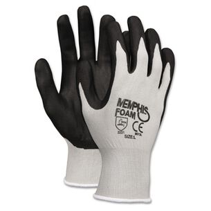  | MCR Safety Economy Foam Nitrile Gloves - Medium Gray/Black (1 Dozen)