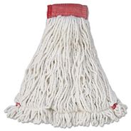 CLEANING TOOLS | Rubbermaid Commercial FGA25306WH00 Web Foot Shrinkless Large Cotton/Synthetic Wet Mop Head with 5 in. Headband - White (6/Carton)