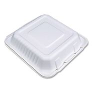 PRODUCTS | SCT ChampWare Molded-Fiber Clamshell Containers, 9 x 9 x 3, White, 100/Sleeve, 2 Sleeves/Carton