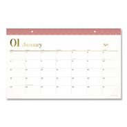 PAPER AND PRINTABLES | AT-A-GLANCE 17.75 in. x 11 in. 12-Month (Jan-Dec 2026) Workstyle Compact Deskpad - White Sheets/Pink Headband/Clear Corners