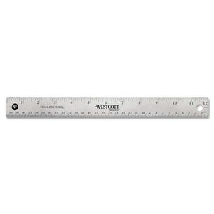 RULERS AND YARDSTICKS | Westcott 12 in. Standard/Metric Stainless Steel Office Ruler With Non Slip Cork Base