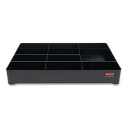 CLEANING CARTS | Rubbermaid Commercial 18.75 in. x 3.62 in. 11-Section Amenity Organizer for all Rubbermaid Commercial Full-Size and Compact Housekeeping Carts - Black