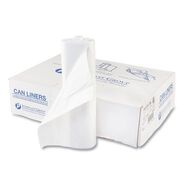 CLEANING AND SANITATION | Inteplast Group 60 gal. 17 microns 43 in. x 48 in. High-Density Interleaved Commercial Can Liners - Clear (25 Bags/Roll, 8 Rolls/Carton)