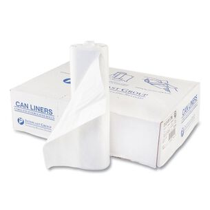 PRODUCTS | Inteplast Group 60 gal. 17 microns 43 in. x 48 in. High-Density Interleaved Commercial Can Liners - Clear (25 Bags/Roll, 8 Rolls/Carton)