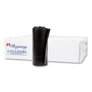 TRASH WASTE BINS | Inteplast Group S386017K 60 gal. 17 microns 38 in. x 60 in. High-Density Interleaved Commercial Can Liners - Black (25 Bags/Roll, 8 Rolls/Carton)