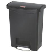FACILITY MAINTENANCE SUPPLIES | Rubbermaid Commercial Streamline 8-Gallon Front Step Style Resin Step-On Container - Black