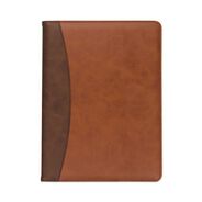 PRODUCTS | Samsill 71656 10.6w x 14.25h Two-Tone Polyurethane Padfolio with Spine Accent - Tan/Brown