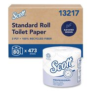 TOILET PAPER | Scott Essential 100 Percent Recycled Fiber SRB Septic Safe 2 Ply Bathroom Tissue - White (80/Carton)