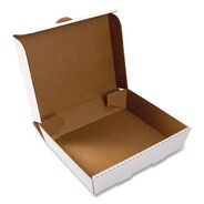 FOOD TRAYS CONTAINERS LIDS | AmerCareRoyal CCBHP13113 10.88 in. x 13 in. x 3 in. Paper Catering Boxes - White (50/Carton)