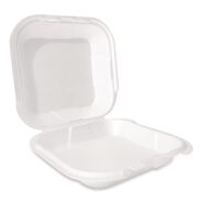 PRODUCTS | Plastifar 12095 9 in. x 9 in. x 3 in. Secure Two Tab Latch Poly Bag Foam Hinged Lid Container - White (200/Carton)