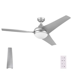 CEILING FANS | Prominence Home 52 in. Remote Control Contemporary Indoor LED Ceiling Fan with Light - Matte Nickel