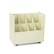 OFFICE ELECTRONICS AND BATTERIES | Safco Laminate Mobile Roll Files, 8 Compartments, 30.13w X 15.75d X 29.25h, Putty