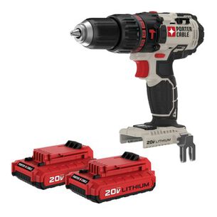 HAMMER DRILLS | Porter-Cable 20V MAX Lithium-Ion Cordless Hammer Drill with 2 Batteries Bundle (1.5 Ah)