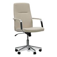 OFFICE CHAIRS | Alera 18.19 in. to 21.93 in. Seat Height Leather Task Chair Supports Up to 275 lb - White Seat/White Back