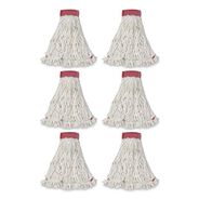 PRODUCTS | Rubbermaid Commercial Web Foot Shrinkless Large Cotton/Synthetic Wet Mop Head with 5 in. Headband - White (6/Carton)