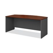 PRODUCTS | Bush 71.13 in. x 36.13 in. x 29.88 in. Series C Collection Bow Front Desk - Hansen Cherry/Graphite Gray