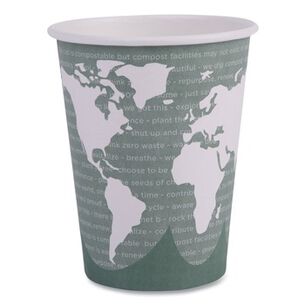 PRODUCTS | Eco-Products 12 oz. World Art Renewable and Compostable Hot Cups - Gray (50/Pack)