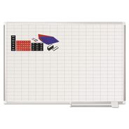 PRODUCTS | MasterVision MA0592830A 1 in. x 2 in. Grid 48 in. x 36 in. Aluminum Lacquered Steel Magnetic Dry Erase Planning Board with Accessories - White/Silver
