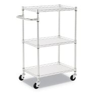 PRODUCTS | Alera 24 in. x 16 in. x 39 in. 450 lbs. Capacity 3-Shelf Wire Cart with Liners - Silver
