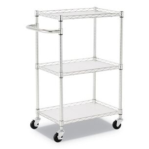 PRODUCTS | Alera 24 in. x 16 in. x 39 in. 450 lbs. Capacity 3-Shelf Wire Cart with Liners - Silver