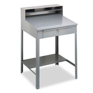 PRODUCTS | Tennsco 34.5 in. x 29 in. x 53.75 in. Open Steel Shop Desk - Medium Gray