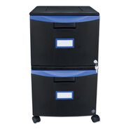 OFFICE FILING CABINETS AND SHELVES | Storex 14.75 in. x 18.25 in. x 26 in. 2-Legal/Letter File Drawer Mobile Filing Cabinet - Black/Blue