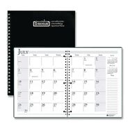 CALENDARS AND PLANNERS | House of Doolittle 11 in. x 8.5 in. 14-Month (Jul 2025-Aug 2026) Wirebound Academic Monthly Planner - Black Cover