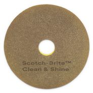 SPONGES AND SCRUBBERS | Scotch-Brite Clean and Shine 20 in. Diameter Pad - Brown/Yellow (5/Carton)