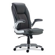 OFFICE CHAIRS | Alera Leithen Bonded Leather Midback Chair Supports Up to 275 lbs. - Gray/Silver